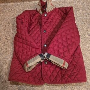 Burberry Red Jacket with Plaid Interior